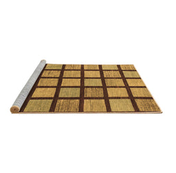 Sideview of Machine Washable Checkered Brown Modern Rug, wshabs1444brn