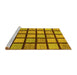 Sideview of Machine Washable Checkered Yellow Modern Rug, wshabs1444yw