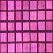 Square Machine Washable Checkered Pink Modern Rug, wshabs1444pnk