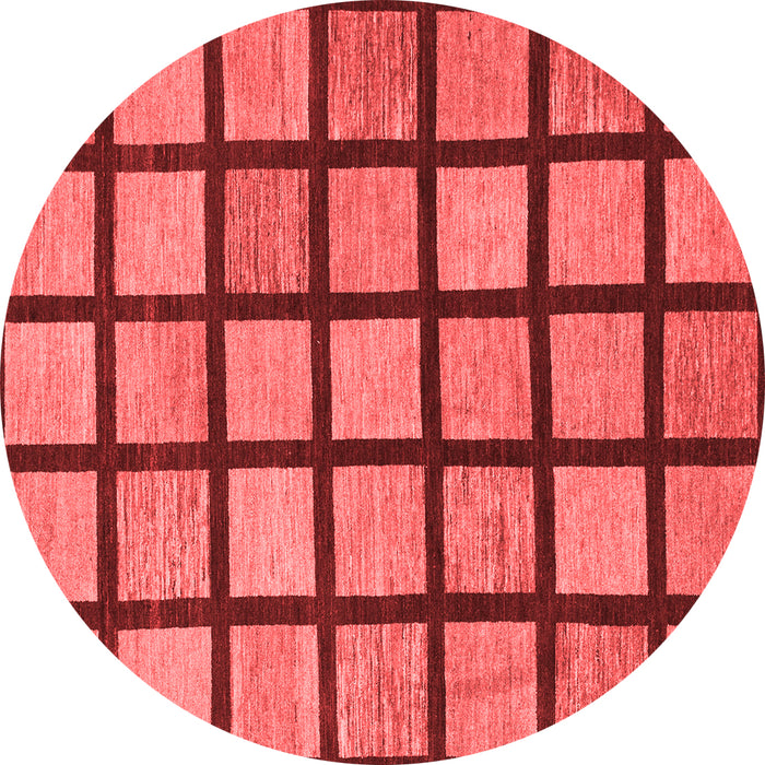 Machine Washable Checkered Red Modern Rug, wshabs1444red