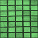 Square Machine Washable Checkered Emerald Green Modern Area Rugs, wshabs1444emgrn