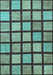 Machine Washable Checkered Light Blue Modern Rug, wshabs1444lblu