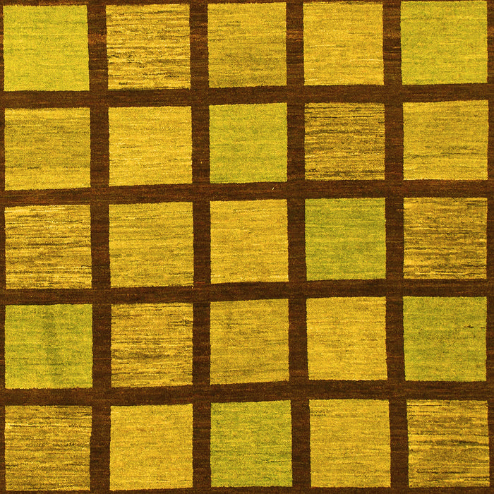 Checkered Yellow Modern Rug, abs1444yw