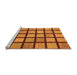 Sideview of Machine Washable Checkered Orange Modern Area Rugs, wshabs1444org