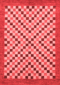 Checkered Red Modern Rug, abs1445red