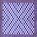 Square Checkered Blue Modern Rug, abs1445blu