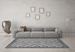 Machine Washable Checkered Gray Modern Rug in a Living Room,, wshabs1445gry