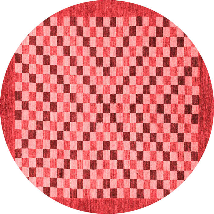 Machine Washable Checkered Red Modern Rug, wshabs1445red