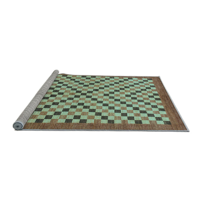 Sideview of Machine Washable Checkered Light Blue Modern Rug, wshabs1445lblu