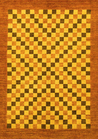 Checkered Yellow Modern Rug, abs1445yw