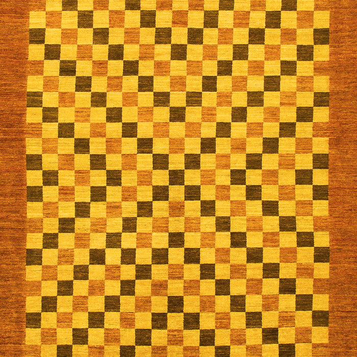 Checkered Yellow Modern Rug, abs1445yw