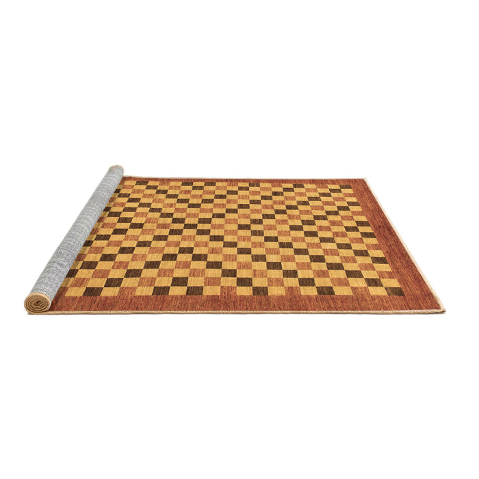 Sideview of Machine Washable Checkered Brown Modern Rug, wshabs1445brn