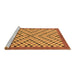 Sideview of Machine Washable Checkered Brown Modern Rug, wshabs1445brn