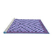 Sideview of Machine Washable Checkered Blue Modern Rug, wshabs1445blu