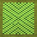 Square Checkered Green Modern Rug, abs1445grn