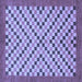 Square Machine Washable Checkered Blue Modern Rug, wshabs1445blu