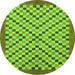 Round Checkered Green Modern Rug, abs1445grn