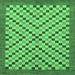 Square Checkered Emerald Green Modern Rug, abs1445emgrn