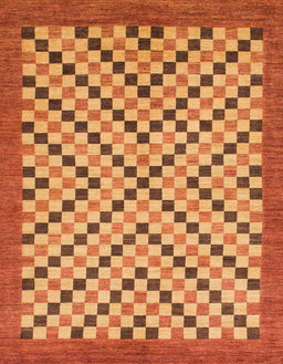 Machine Washable Abstract Orange Rug, wshabs1445