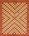 Machine Washable Abstract Orange Rug, wshabs1445