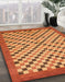 Abstract Orange Checkered Rug in Family Room, abs1445