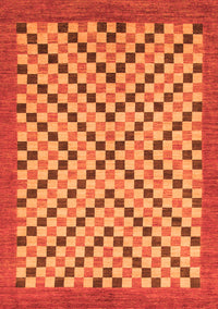 Checkered Orange Modern Rug, abs1445org