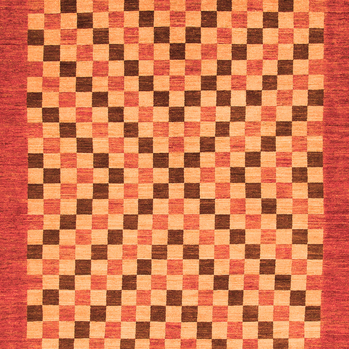 Checkered Orange Modern Rug, abs1445org