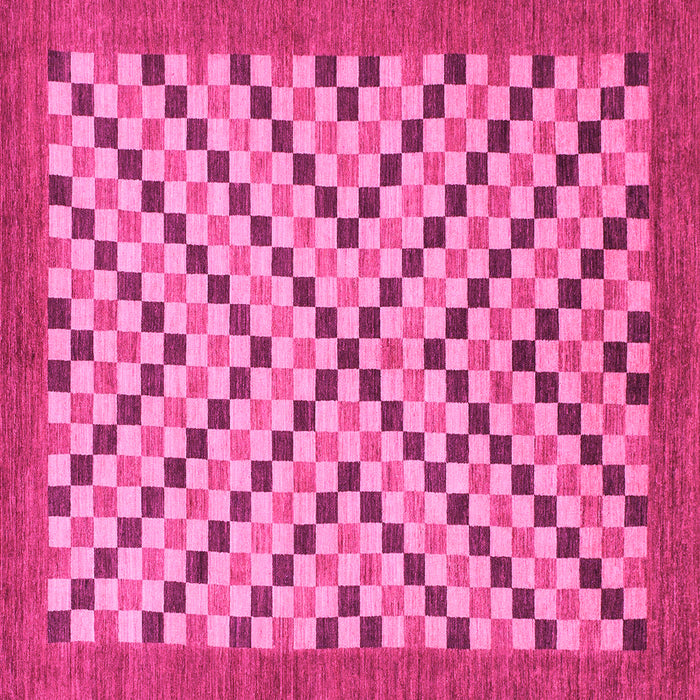 Square Checkered Pink Modern Rug, abs1445pnk