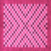 Square Checkered Pink Modern Rug, abs1445pnk