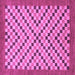Square Machine Washable Checkered Purple Modern Area Rugs, wshabs1445pur