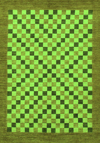 Checkered Green Modern Rug, abs1445grn