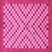 Square Machine Washable Checkered Pink Modern Rug, wshabs1445pnk