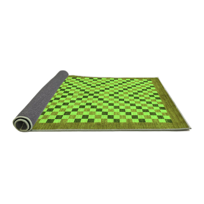 Sideview of Checkered Green Modern Rug, abs1445grn