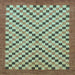 Square Machine Washable Checkered Light Blue Modern Rug, wshabs1445lblu