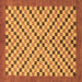 Square Checkered Brown Modern Rug, abs1445brn