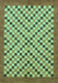 Machine Washable Checkered Turquoise Modern Area Rugs, wshabs1445turq