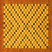 Square Checkered Yellow Modern Rug, abs1445yw