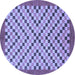 Round Checkered Blue Modern Rug, abs1445blu