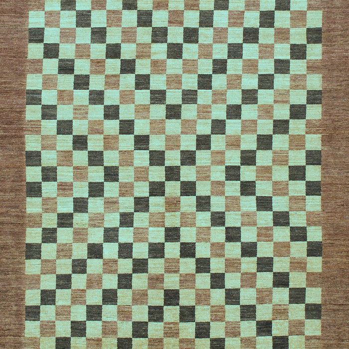Checkered Light Blue Modern Rug, abs1445lblu