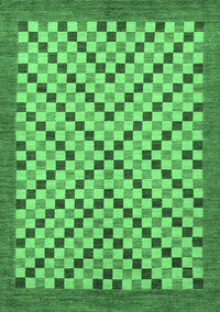 Checkered Emerald Green Modern Rug, abs1445emgrn