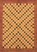 Machine Washable Checkered Brown Modern Rug, wshabs1445brn