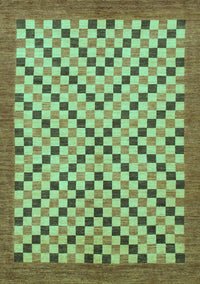 Checkered Turquoise Modern Rug, abs1445turq