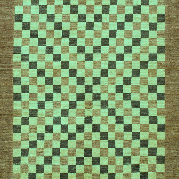 Checkered Turquoise Modern Rug, abs1445turq