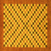 Square Machine Washable Checkered Yellow Modern Rug, wshabs1445yw