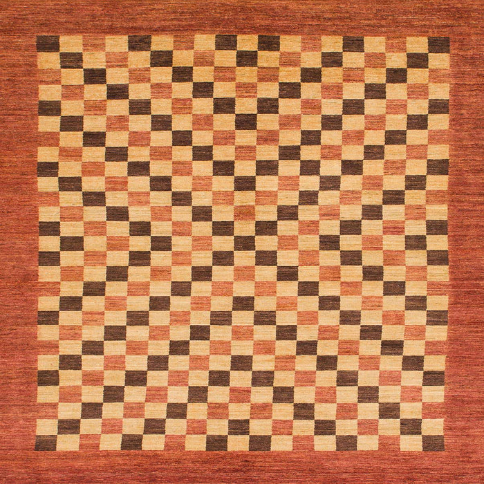 Square Machine Washable Abstract Orange Rug, wshabs1445