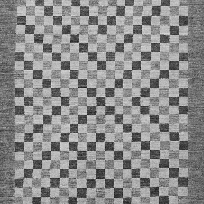 Machine Washable Checkered Gray Modern Rug, wshabs1445gry