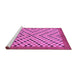 Sideview of Machine Washable Checkered Purple Modern Area Rugs, wshabs1445pur