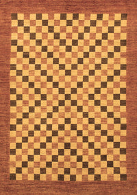 Checkered Brown Modern Rug, abs1445brn