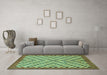 Machine Washable Checkered Turquoise Modern Area Rugs in a Living Room,, wshabs1445turq