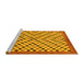 Sideview of Machine Washable Checkered Yellow Modern Rug, wshabs1445yw